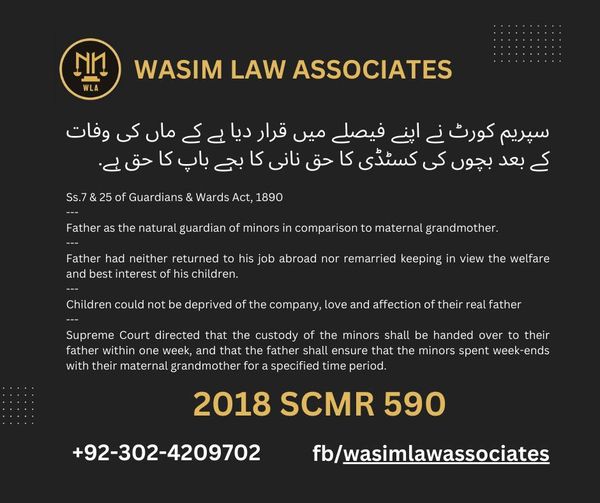 2018 SCMR 590 Wasim Law Services